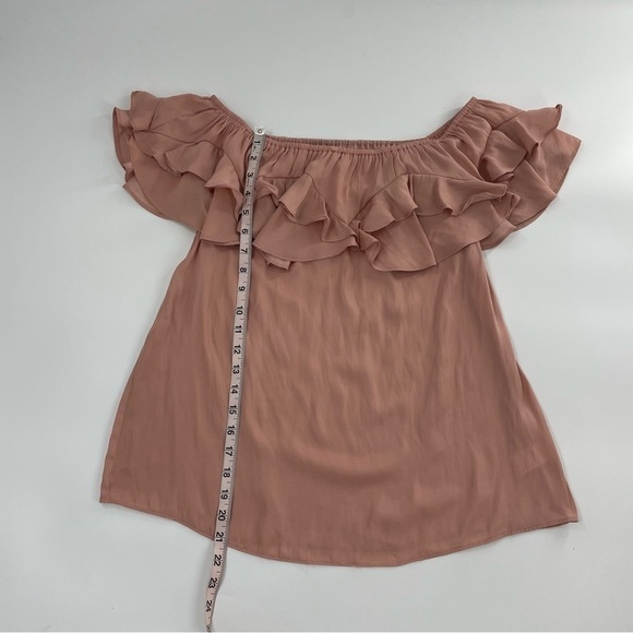 DO+BE‎ Off the Shoulder Ruffle Sleeveless Top in Dusty Rose Color NWT - Picture 3 of 8